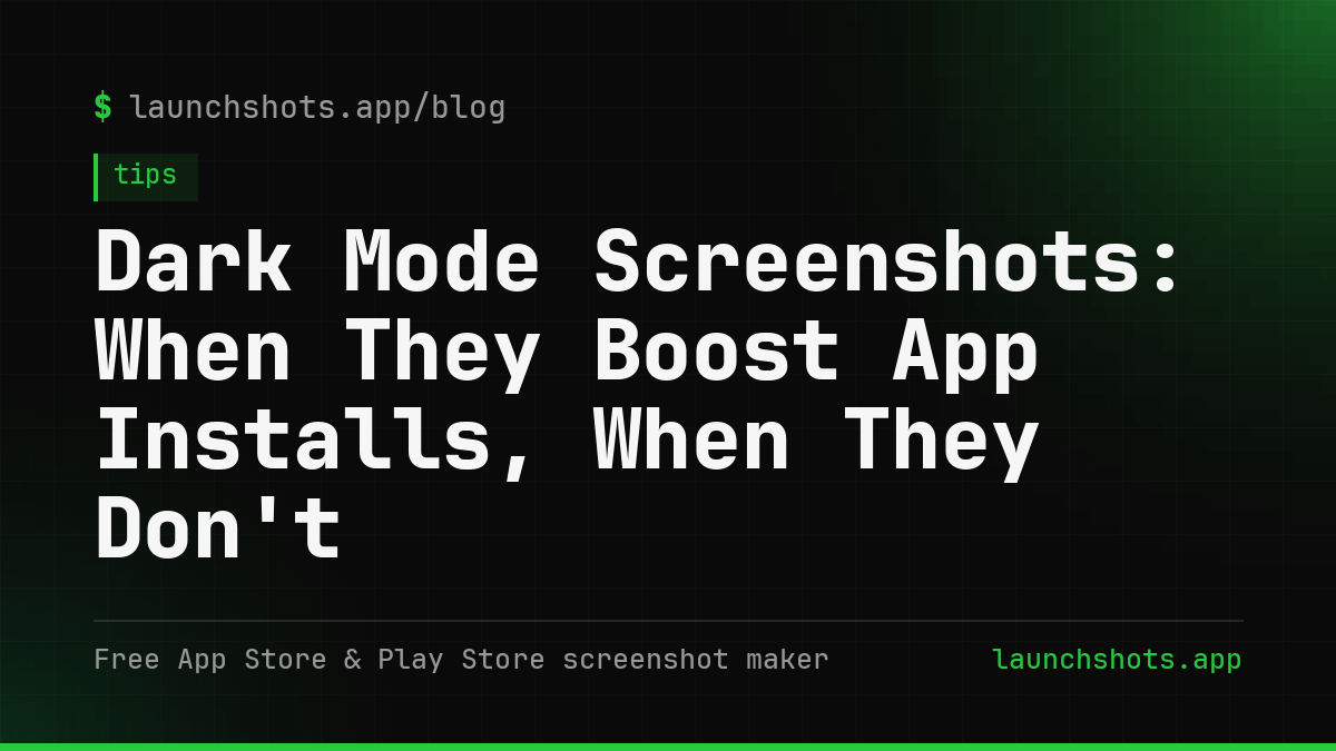Dark Mode Screenshots: When They Boost App Installs, When They Don't