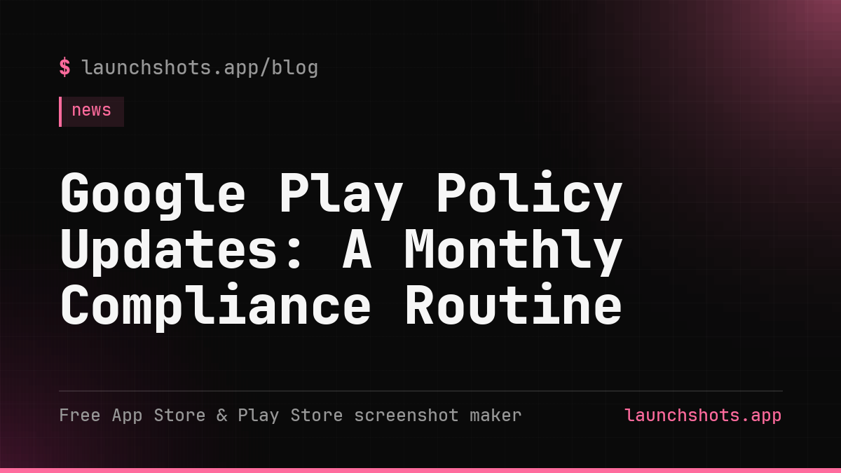 Google Play Policy Updates: A Monthly Compliance Routine