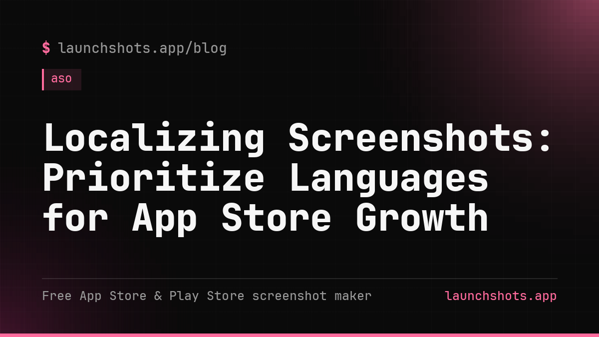 Localizing Screenshots: Prioritize Languages for App Store Growth