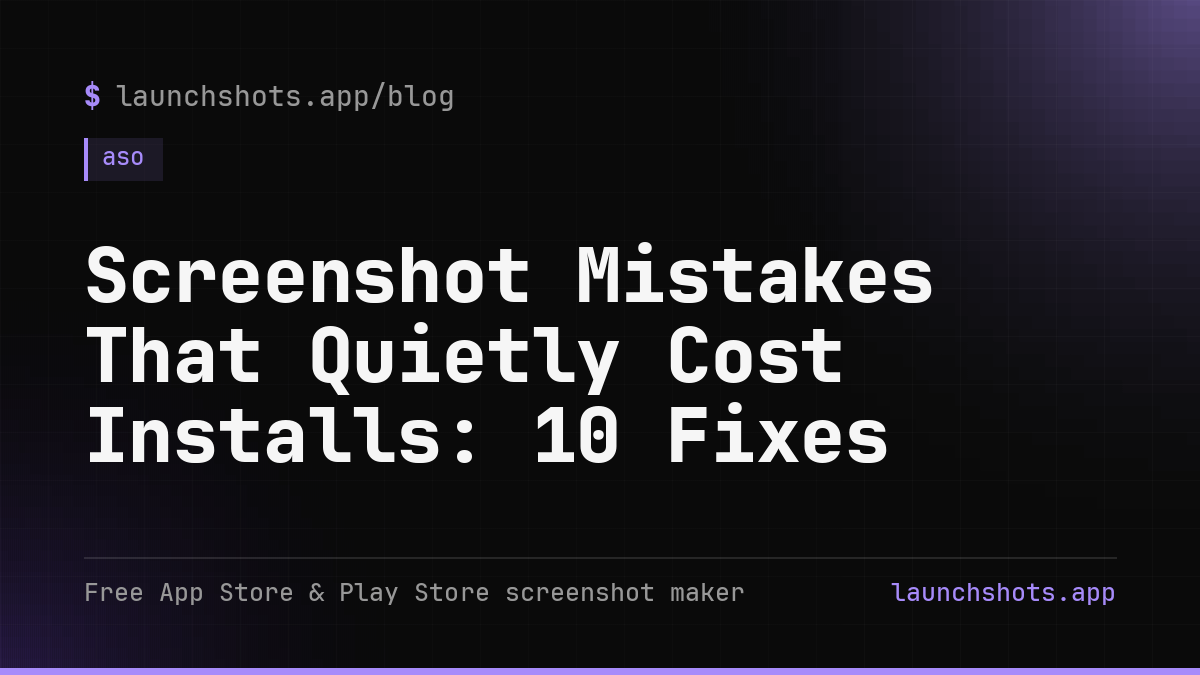Screenshot Mistakes That Quietly Cost Installs: 10 Fixes